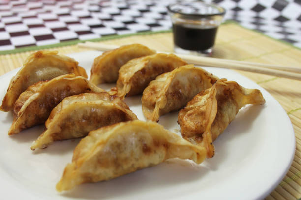istock Asian Fried Dumplings with soy sauce 1259497858