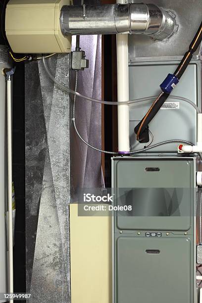 Cooling And Heating Stock Photo - Download Image Now - Furnace, Air Purifier, Basement