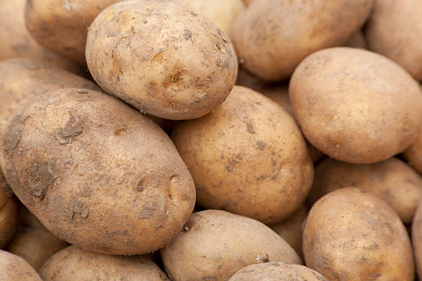 Potatoes background stock photo