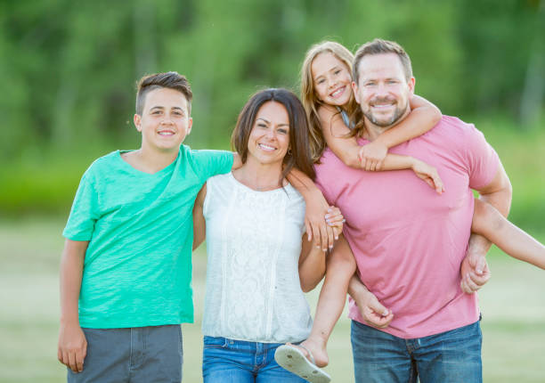 istock Beautiful family outside together 1259615921