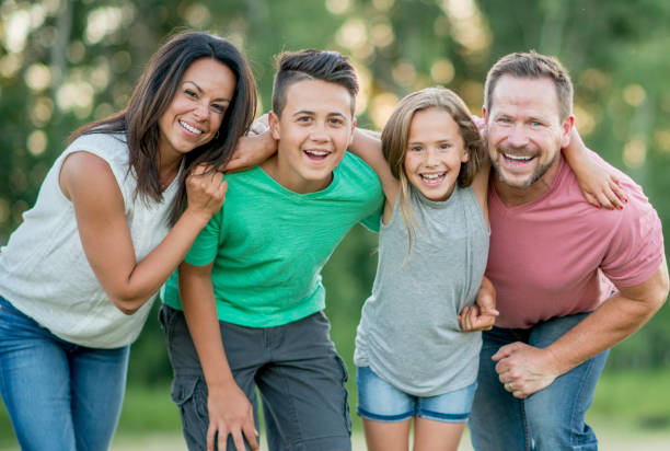 istock Beautiful family outside together 1259615923