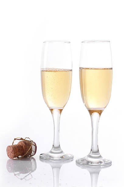 istock Glass and Champagne on the white background 125964456