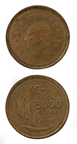 istock Old 5000 Turkish Lira Coin 1259645927