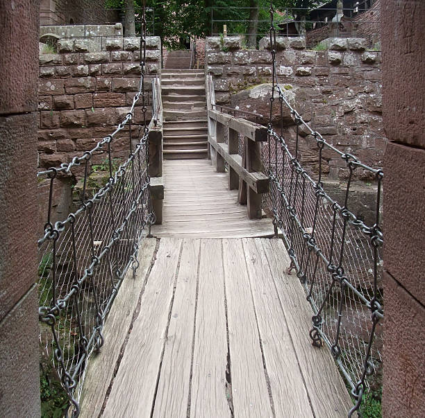 passage im haut-koenigsbourg inmitten castle - koenigsbourg stock-fotos und bilder