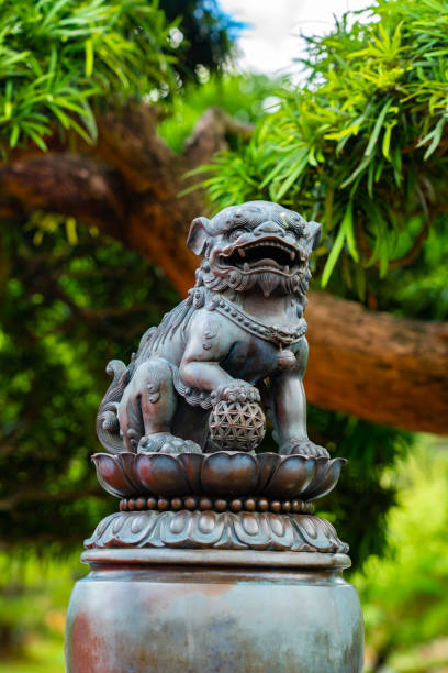 istock Lion wiht paw on globe in Chi Lin Nunnery 1259697914