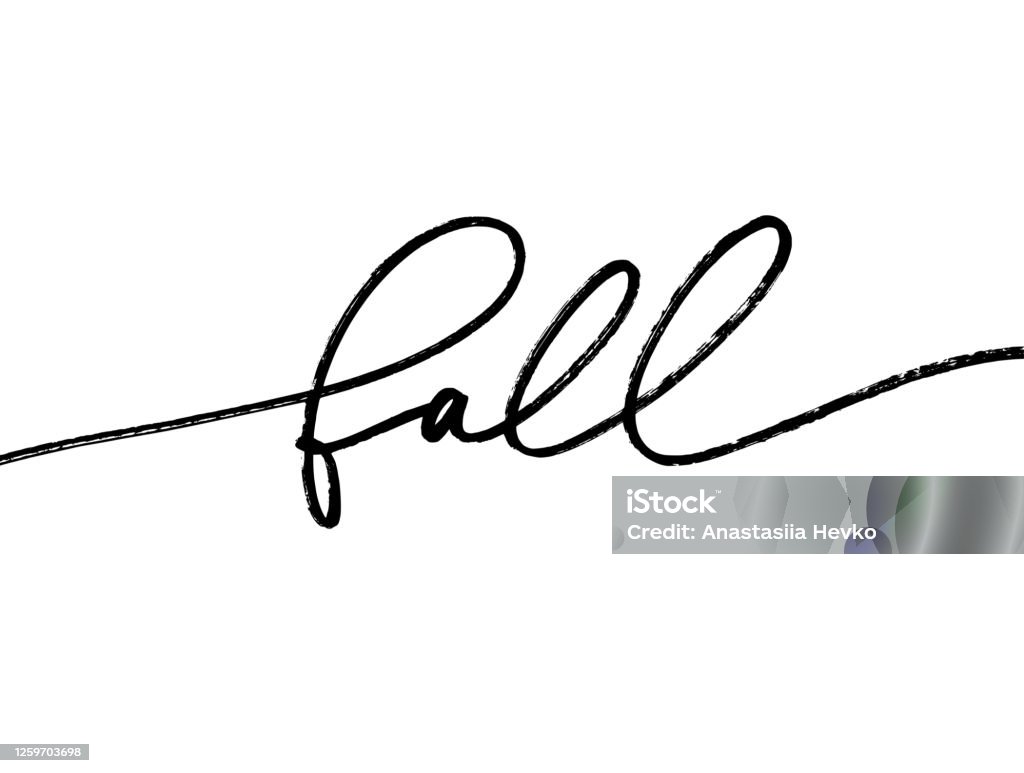 Hand Lettering Fall Calligraphy Fall Ink Brush Pen Vector Lettering Modern Inscription Handwritten ...