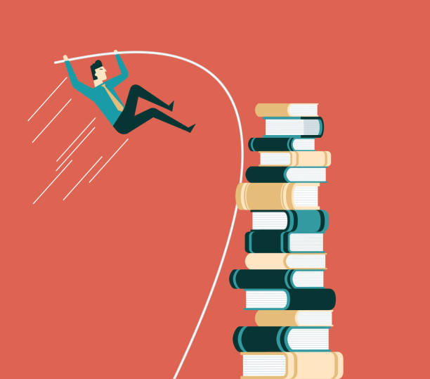 знание - иллюстрация - success practicing book stack stock illustrations