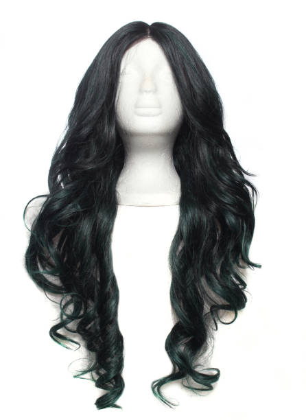 istock Black With Green Wig on Mannequin 1259723124