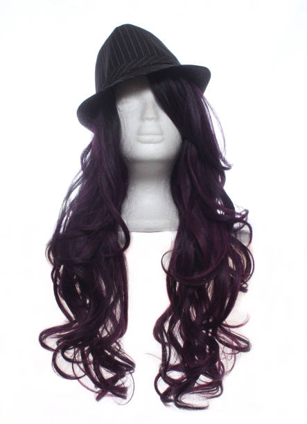 istock Classic Fedora Hat on Mannequin With Black and Red Wig 1259725264