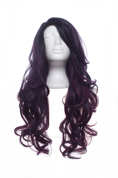 istock Black and Red Long Wig on Mannequin 1259725408