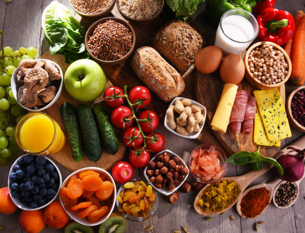istock Assorted organic food products on the table 1259732234