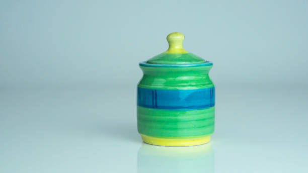 Colourfull Sugar Jar on isolated background