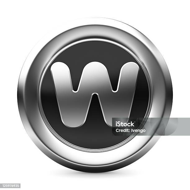 Icon Letter W Stock Photo - Download Image Now - Alphabet, Black Color, Capital Letter