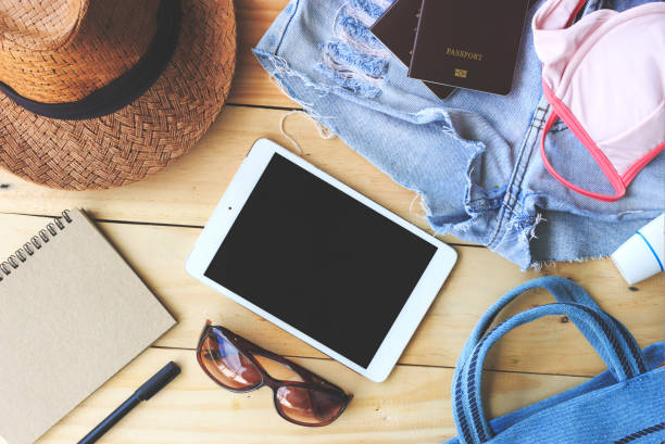 istock travel concept. set of women's accessories 1259793183