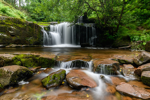 At the top of Crystal Brook Falls in Mount Buffalo in morning light