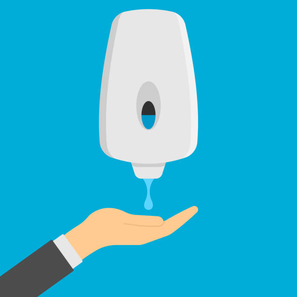 ilustrações de stock, clip art, desenhos animados e ícones de dispensers with soap isolated on white background. vector illustration. - liquid soap moisturizer bottle hygiene