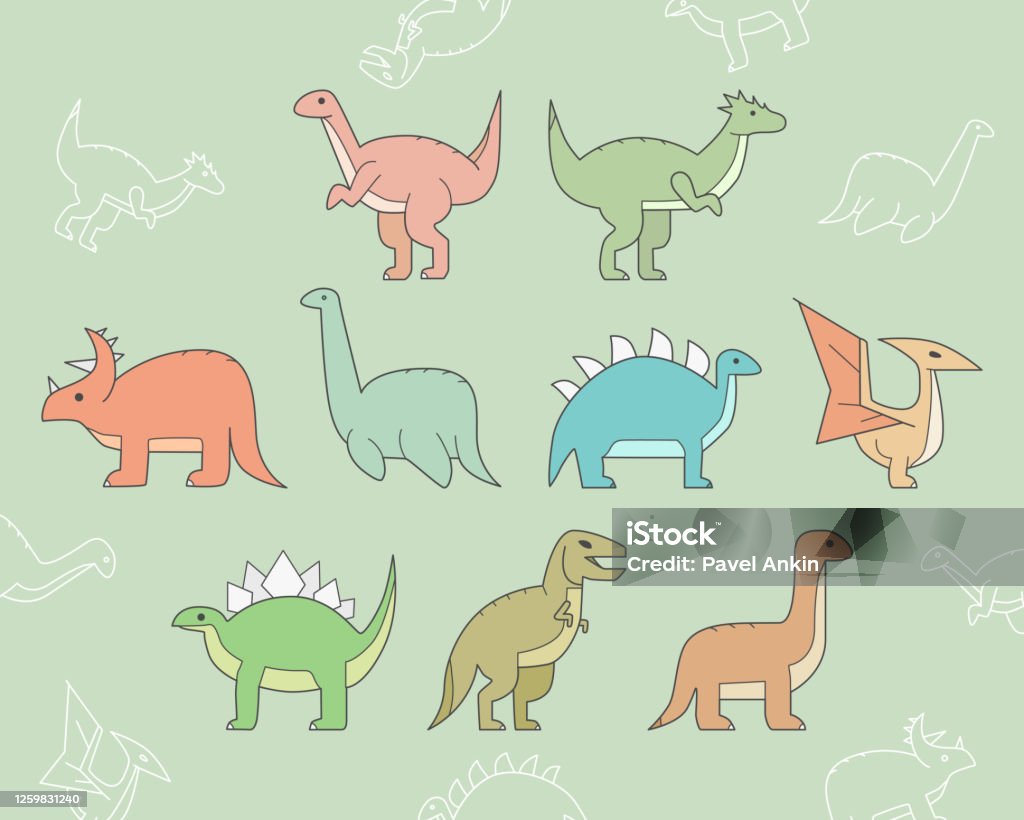 공룡 아이콘 세트 0103 0명에 대한 스톡 벡터 아트 및 기타 이미지 - 0명, 고대의, 고체 - Istock