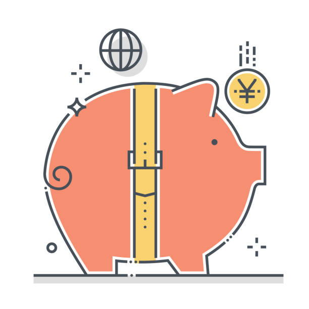 Budget cut related color line vector icon, illustration Budget cut related color line vector icon, illustration. The icon is about money box, Piggy bank, banking, accounting, investment, funds. The composition is infinitely scalable. budget cuts stock illustrations