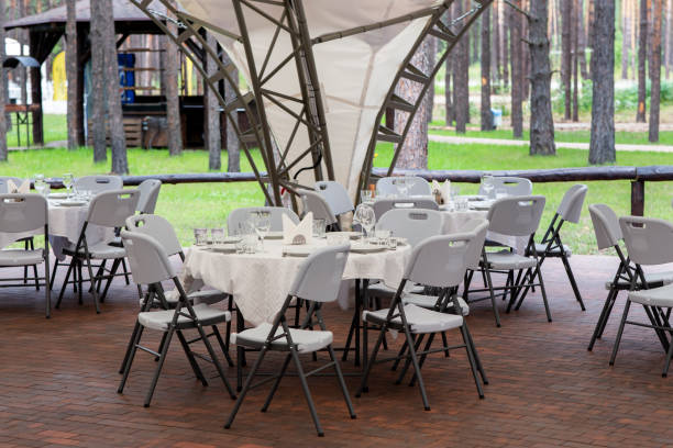 istock Banquet hall in the restaurant. Table served for festive dinner 1259903494