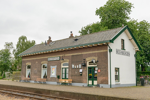Beekbergen train station vintage railroad station in Gelderland, The Netherlands.
