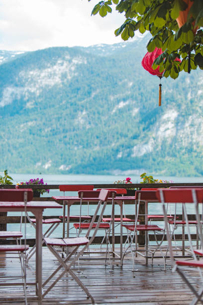 istock view of empty tables and chairs in outdoors cafe 1259914720