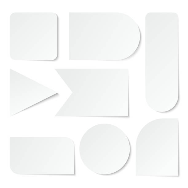 istock Paper stickers. Blank white labels, tags of different shapes. Isolated vector set 1259927720