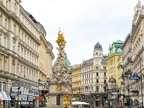 In October 2014, tourists were enjoying the pedestrian street of Kaerntnerstrasse in Vienna.