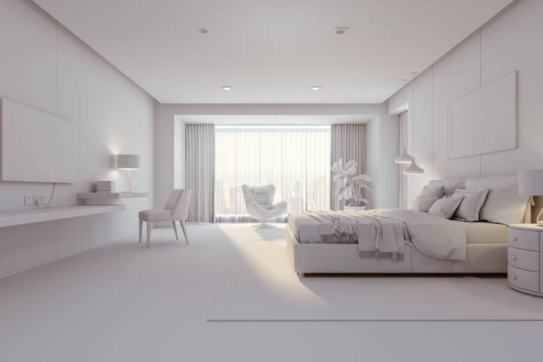 istock 3d render of beautiful bedroom interior room 1259935240