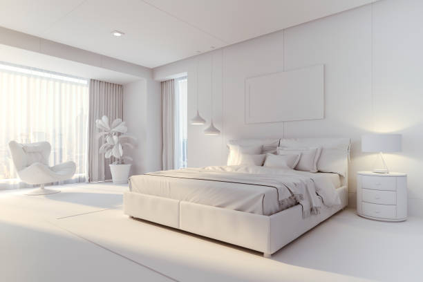 istock 3d render of beautiful bedroom interior room 1259935772