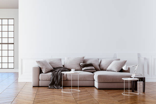 istock 3d render of beautiful clean interior with sofa 1259936442