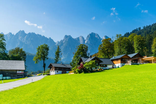 istock Village in Austrian alps in a cloudless day. 1259941967
