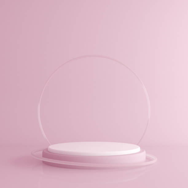 istock Abstract mock up of geometry podium, Minimal style. 3D rendering. 1259946886