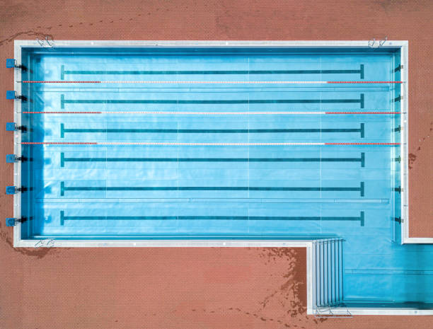 High angle view of an empty swimming pool