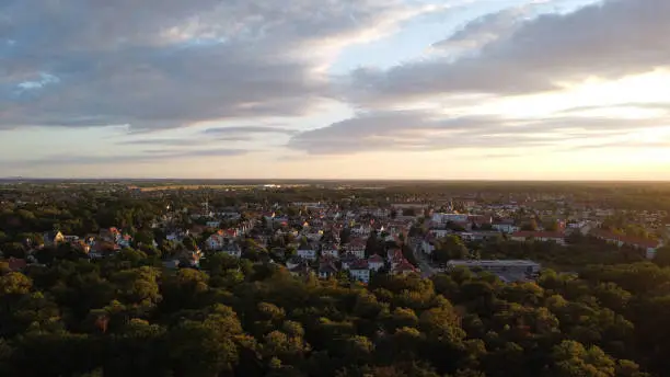 View from above on Dessau-Ziebigk, Saxony-Anhalt, Germany 2020