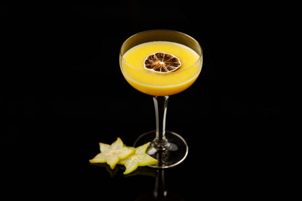 Cocktail drink on black background