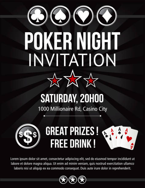 покер ночь событие приглашение дизайн в векторе с слоем - poker night stock illustrations