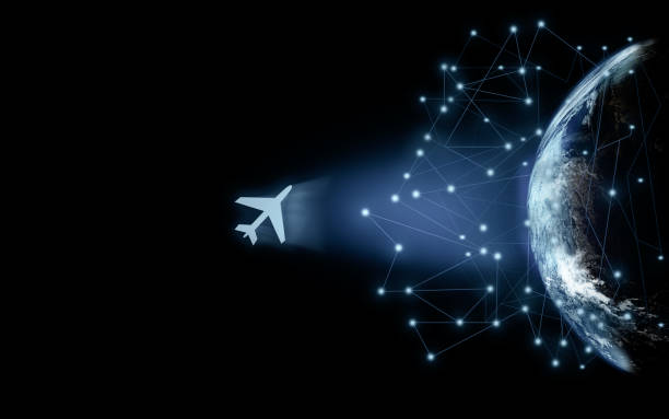 istock Airplane Symbol Shines Through Earth 1260104930