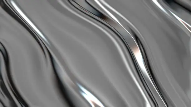 Photo of Closeup of Abstract Chromatic fluid waves background. Liquid holographic colorful texture background. Highly-textured. High quality details.