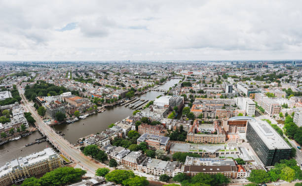 istock Amsterdam cityscape drone view from above in summer 1260123226