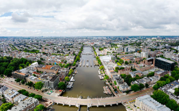 istock Amsterdam cityscape drone view from above in summer 1260123238