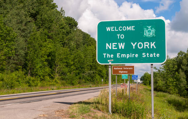 istock The Welcome to New York state line sign 1260130477