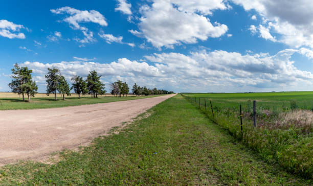 istock Dirt road in farming community 1260132242