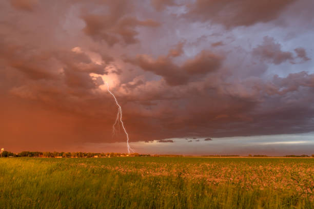 istock Dust Storm and Lightning Over Town 1260132833