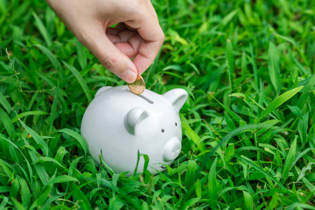 istock Hand Inserting Coins Into The Piggy Bank 1260169361