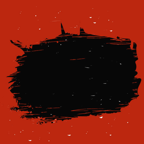 istock Abstract background for your ad and text. Red background, and black expressive brush strokes. Vector illustration 1260197337