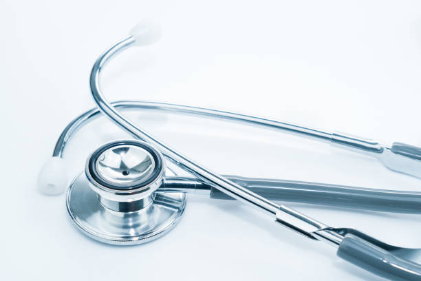 istock Close up Medical stethoscope for doctor checkup on table 1260213109
