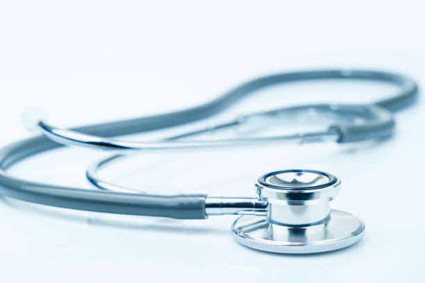 istock Close up Medical stethoscope for doctor checkup on table 1260213669