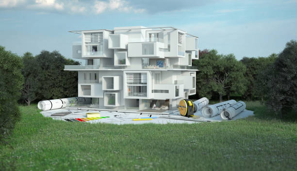istock Luxury Apartment building project on site 1260245800