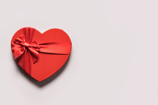 Heart shaped ribbon for Valentine’s Day and Mother’s Day concept