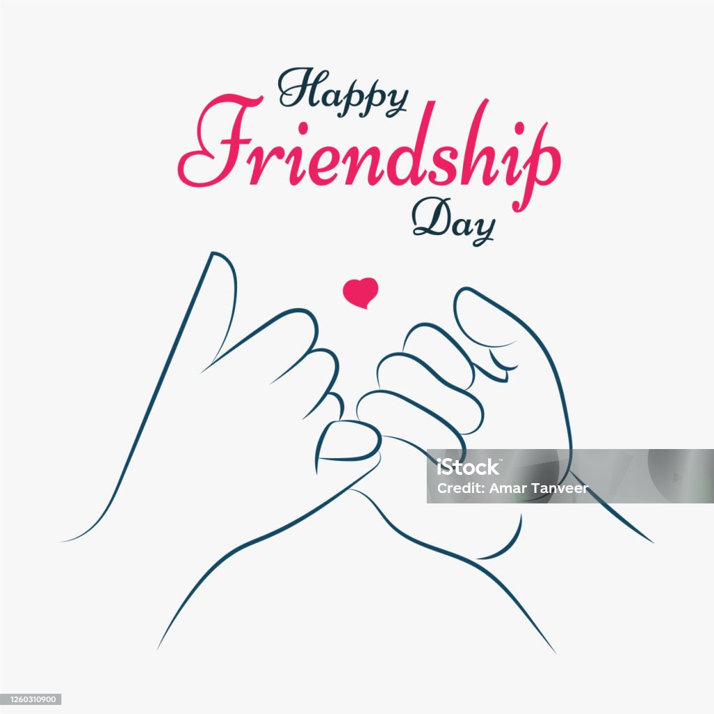 Happy Friendship Day Friends Pinky Promise Love Illustration ...